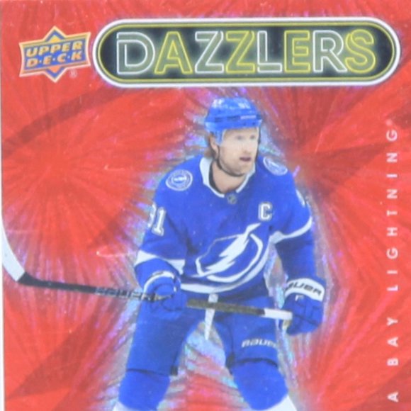 Steven Stamkos Upper Deck Red DAZZLERS Hockey Card 2021/22 Tampa Bay Lightning - Picture 3 of 3